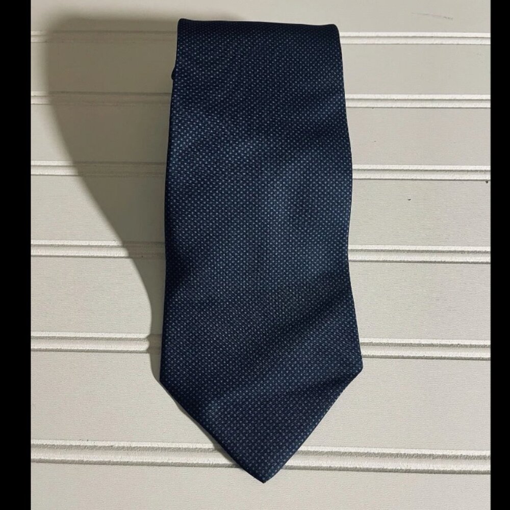Leonardo Strelli Tie Rack Silk Necktie Navy Blue  58"x3.5”  NWT